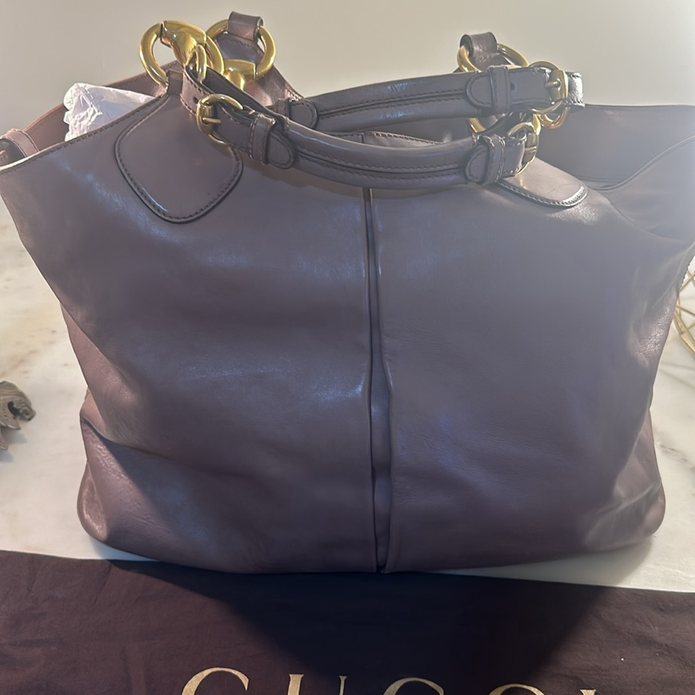 GUCCI Nude leather shopper bag - Picture 2 of 16